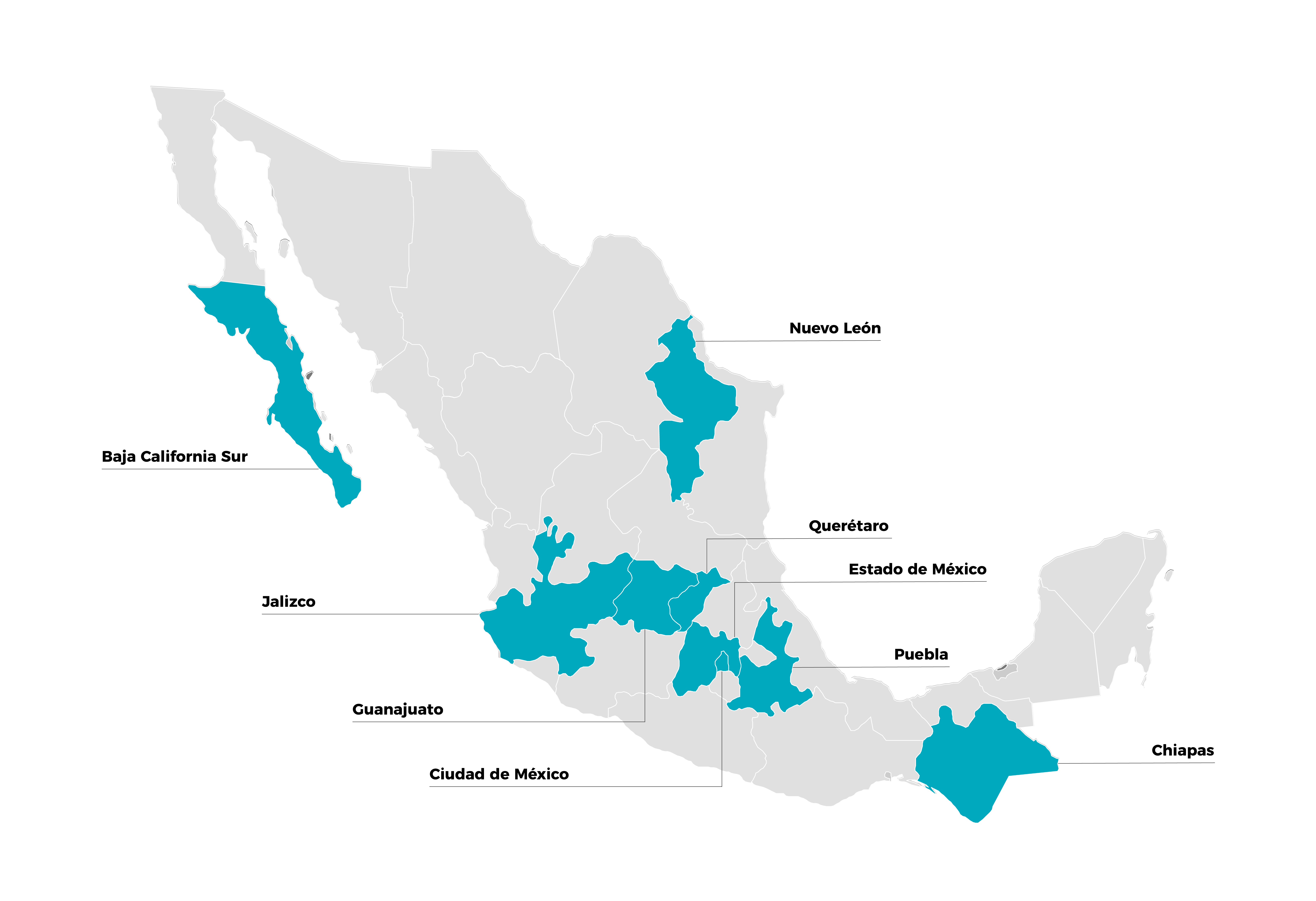Mapa de impacto de Legalidad por México